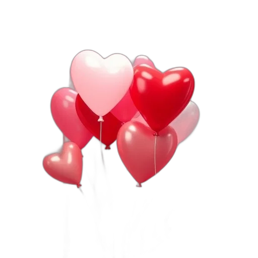 photorealistic, 3d render, valentines, day, background, balloons transparent PNG cut-out