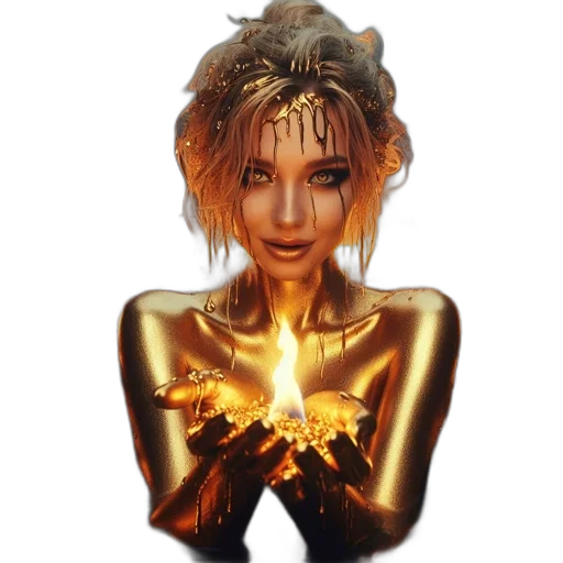 jewelry, crown, concept art, fantasy art, pixel art, photorealistic, fire, golden transparent PNG cut-out