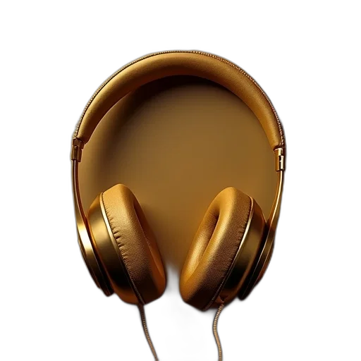 jewelry, mask, 3d render, photorealistic, golden, beats, dre, gold transparent PNG cut-out