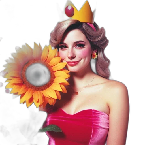 crown, flower, photorealistic, 3d render, concept art, fantasy art, colorful, woman transparent PNG cut-out