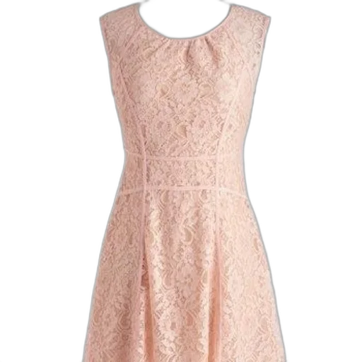 dress, pastel, sleeveless, knee-length, floral, lace, pattern, soft transparent PNG cut-out