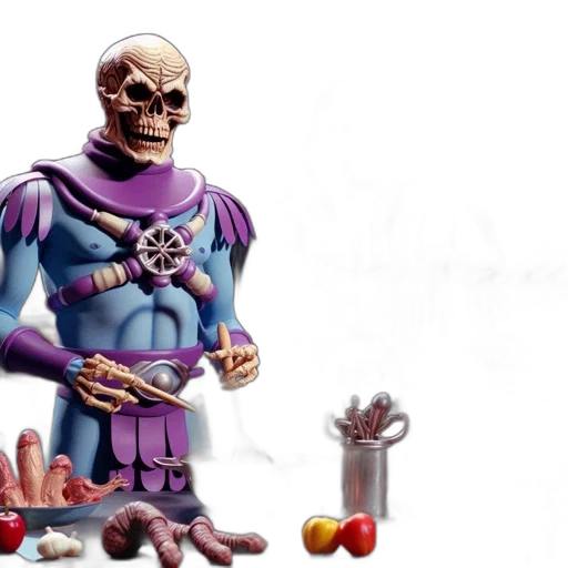 jewelry, food, staff, robot, concept art, 3d render, fantasy art, skeletor transparent PNG cut-out
