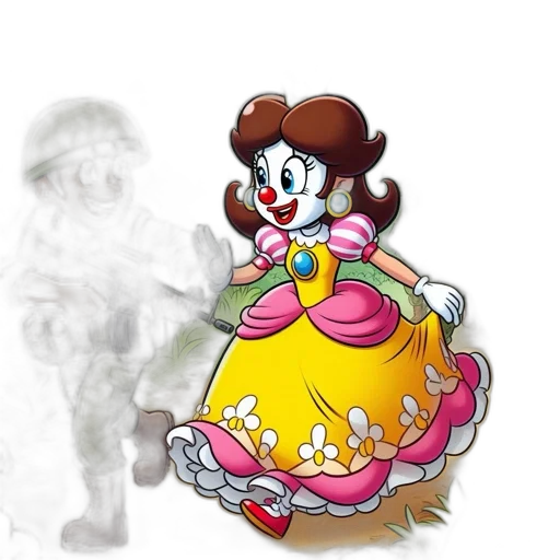 crown, dress, robot, mask, concept art, 3d render, cartoon, pixel art transparent PNG cut-out
