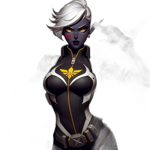 staff, mask, robot, dress, concept art, fantasy art, comic book art, cyberpunk transparent PNG cut-out