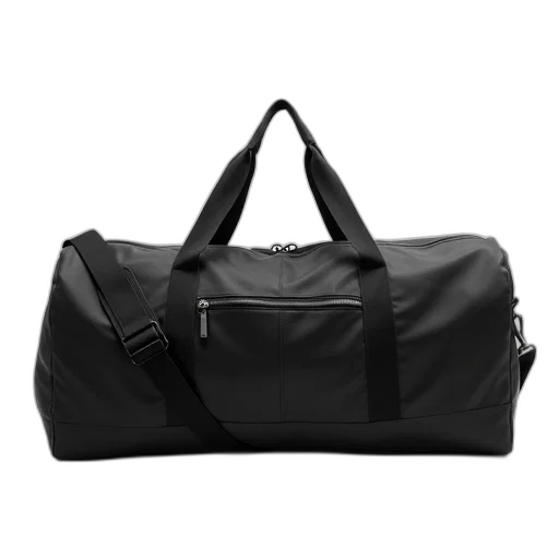 black, rectangular, soft-sided, gym, bag, zipper, closure, handle transparent PNG cut-out