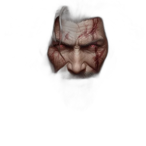 mask, face, creature, staff, concept art, photorealistic, fantasy art, watercolor transparent PNG cut-out