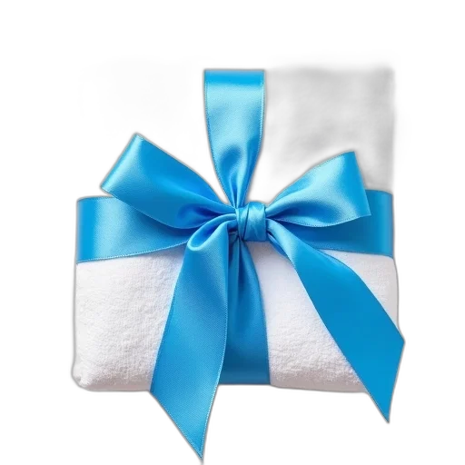 jewelry, photorealistic, 3d render, blue, white, towel, ribbon, tied transparent PNG cut-out