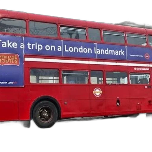 red, double-decker, bus, london, advertisement, take, trip, landmark transparent PNG cut-out