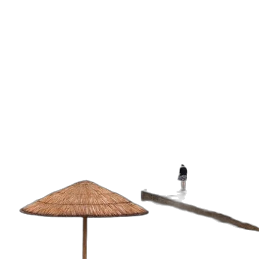 umbrella, furniture, staff, hat, 3d render, concept art, photorealistic, beach transparent PNG cut-out