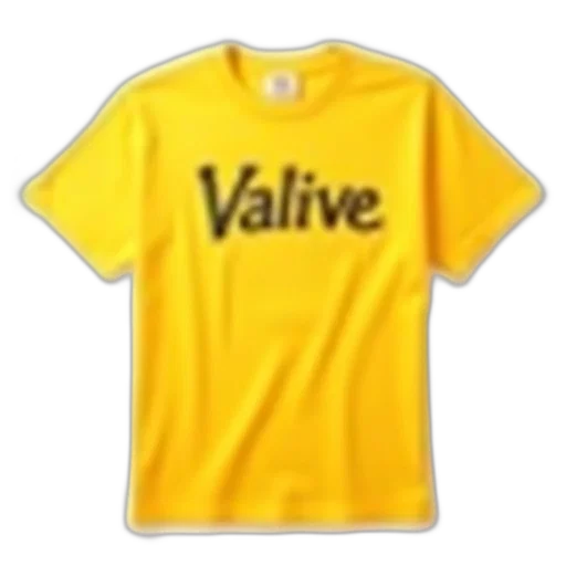 dress, yellow, t-shirt, word, vallive, stylized, font, front transparent PNG cut-out