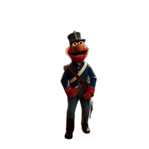 staff, weapon, animal, hat, 3d render, concept art, pixel art, muppet transparent PNG cut-out