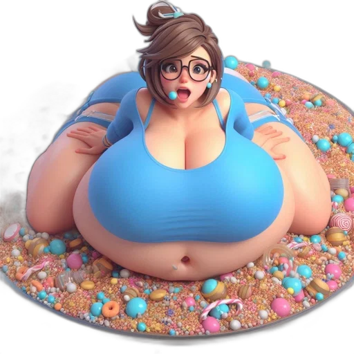 food, 3d render, concept art, cartoon, photorealistic, pastel, animated, woman transparent PNG cut-out