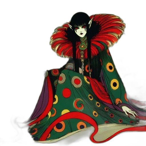 mask, dress, umbrella, fantasy art transparent PNG cut-out