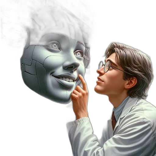 mask, face, robot, photorealistic, concept art, 3d render, fantasy art, outer space transparent PNG cut-out