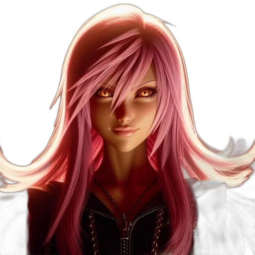 face, fantasy art, anime, photorealistic, concept art, red, dark, animated transparent PNG cut-out