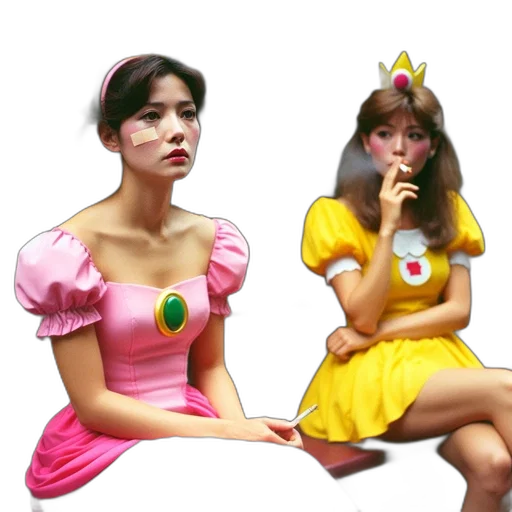 dress, crown, concept art, photorealistic, pixel art, fantasy art, pastel, two transparent PNG cut-out
