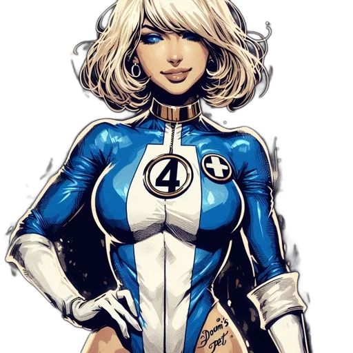 comic book art, concept art, cartoon, anime, animated, heroine, blonde, hair transparent PNG cut-out