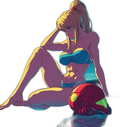 robot, concept art, anime, pixel art, comic book art, underwater, neon lights, beach transparent PNG cut-out
