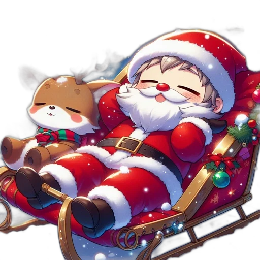 pixel art, concept art, during, wintry, night, santa, takes, rest transparent PNG cut-out