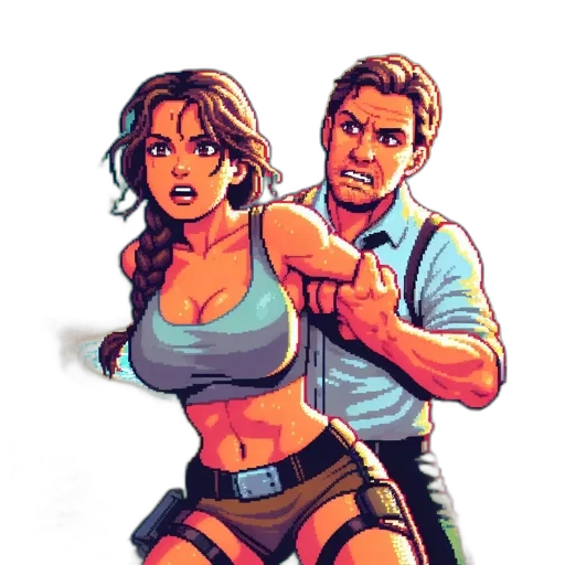 comic book art, concept art, pixel art, cartoon, fire, neon lights, pixel, art transparent PNG cut-out
