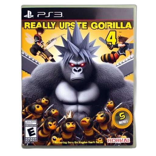concept art, 3d render, cover, art, really, upset, gorilla, ps3 transparent PNG cut-out