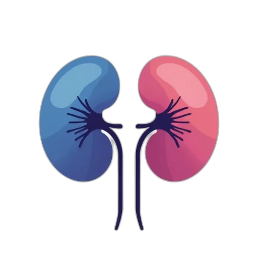 flower, stylized, illustration, kidney, gradient, blue, pink, colors transparent PNG cut-out