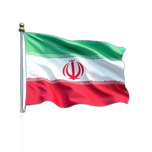 staff, iran, flag, waving, air, blue, sky, background transparent PNG cut-out