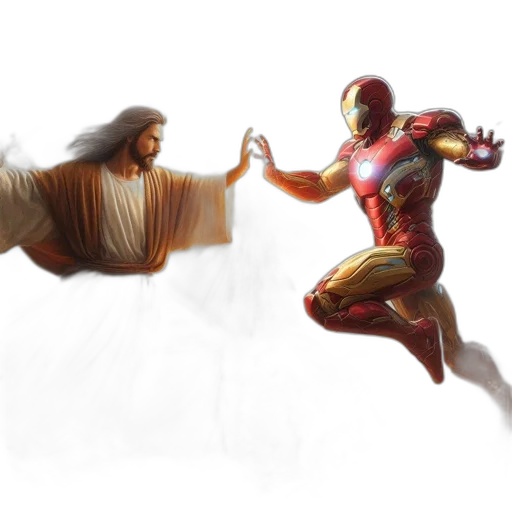 concept art, comic book art, fantasy art, 3d render, fire, underwater, two, central transparent PNG cut-out