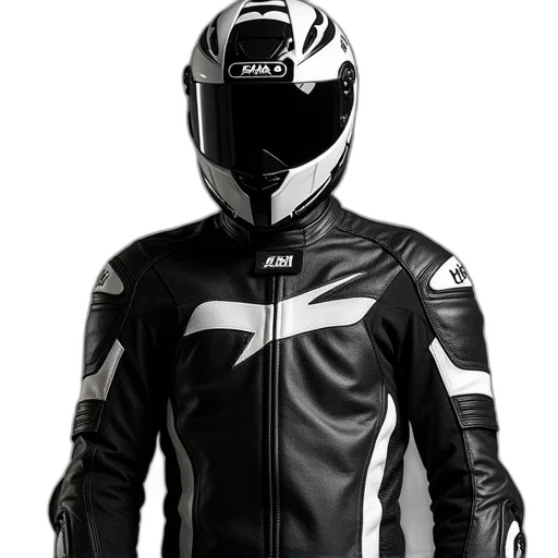 jacket, concept art, black, white, alpinestar, motorcycle, leather, suit transparent PNG cut-out