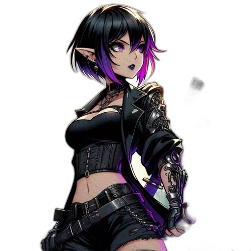 weapon, jacket, dress, staff, cyberpunk, fantasy art, concept art, anime transparent PNG cut-out