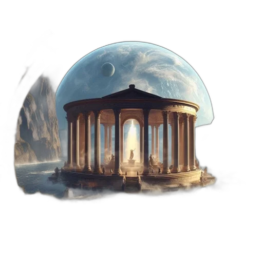 umbrella, hat, building, crown, concept art, fantasy art, 3d render, watercolor transparent PNG cut-out