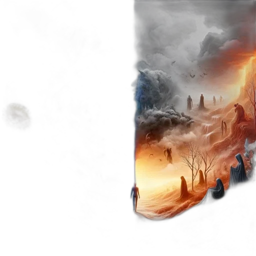 dragon, sword, concept art, fantasy art, photorealistic, 3d render, fire, fog transparent PNG cut-out