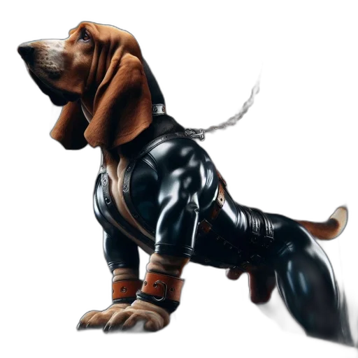 animal, creature, concept art, 3d render, photorealistic, fantasy art, basset, hound transparent PNG cut-out