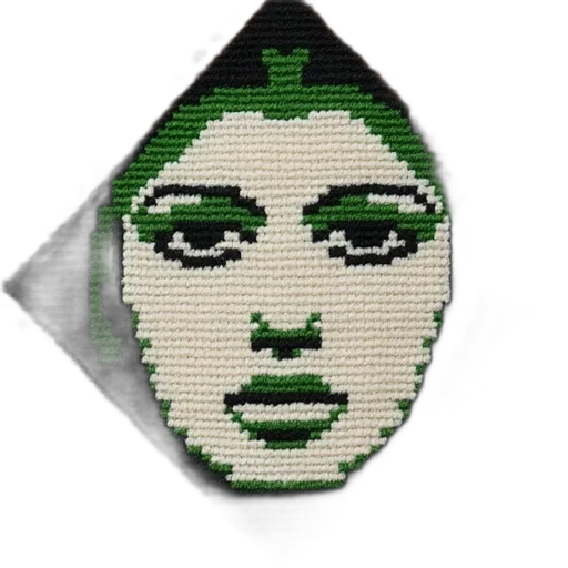 mask, face, hat, jewelry, pixel art, 3d render, vaporwave, cartoon transparent PNG cut-out