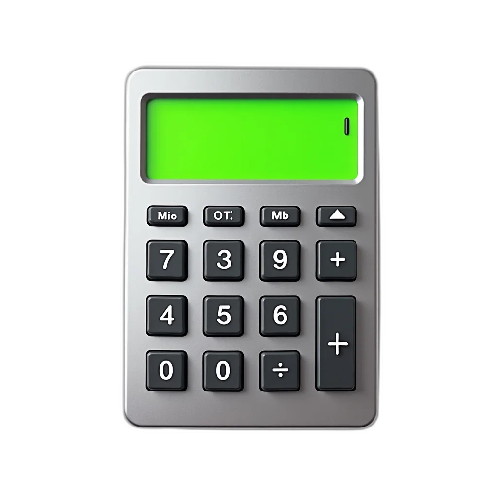 weapon, 3d render, modern, digital, calculator, large, bright, green transparent PNG cut-out