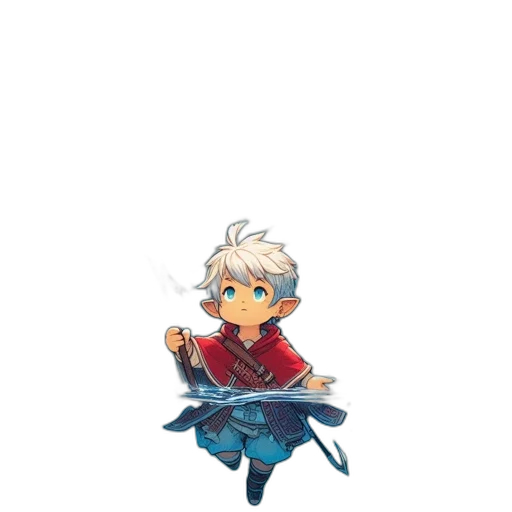 staff, weapon, sword, pixel art, anime, concept art, fantasy art, blue transparent PNG cut-out