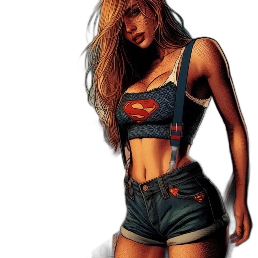 comic book art, concept art, photorealistic, fantasy art, red, woman, long, blonde transparent PNG cut-out
