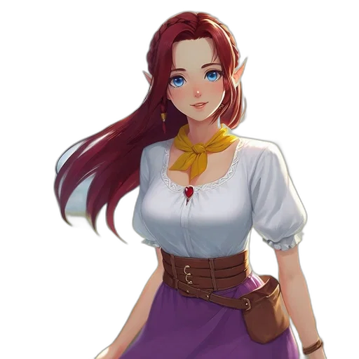 staff, dress, fantasy art, concept art, anime, pixel art, red, colorful transparent PNG cut-out