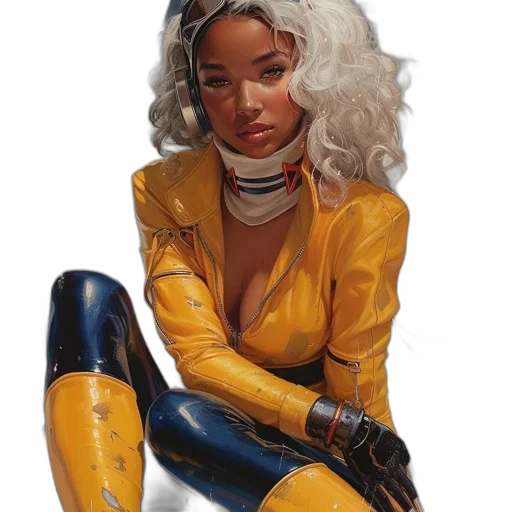 jacket, comic book art, concept art, fantasy art, cyberpunk, golden, colorful, monochrome transparent PNG cut-out