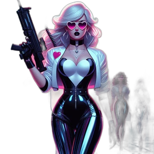 weapon, comic book art, concept art, cyberpunk, fantasy art, neon lights, pastel, futuristic transparent PNG cut-out