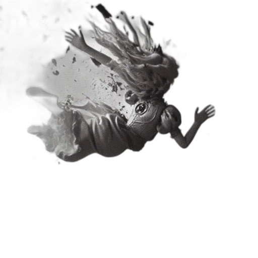 dragon, creature, hair, animal, concept art, fantasy art, comic book art, photorealistic transparent PNG cut-out