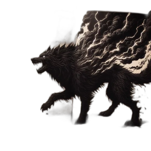 creature, dragon, animal, concept art, fantasy art, pixel art, 3d render, dark transparent PNG cut-out