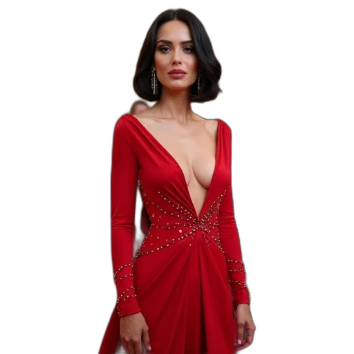 dress, jewelry, red, katy, perry, her, pradard, gown transparent PNG cut-out