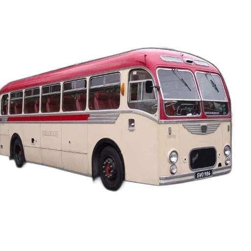 photorealistic, 3d render, concept art, vintage, cream, red, bus, license transparent PNG cut-out