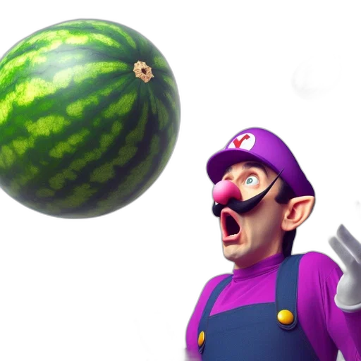 weapon, food, creature, animal, 3d render, concept art, vaporwave, photorealistic transparent PNG cut-out