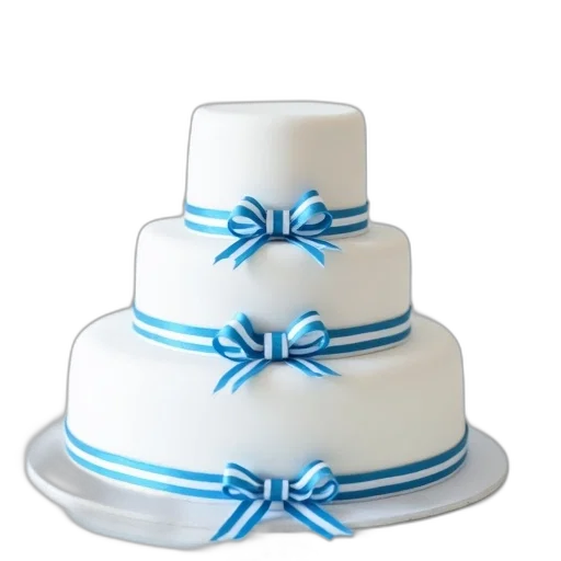 crown, 3d render, blue, three-tiered, white, cake, striped, ribbons transparent PNG cut-out