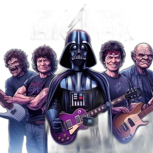 comic book art, concept art, fantasy art, cartoon, artwork, darth, vader, wields transparent PNG cut-out
