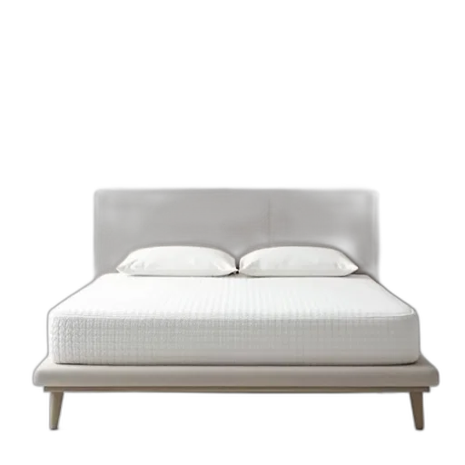 furniture, 3d render, monochrome, modern, minimalist, bed, simple, headboard transparent PNG cut-out