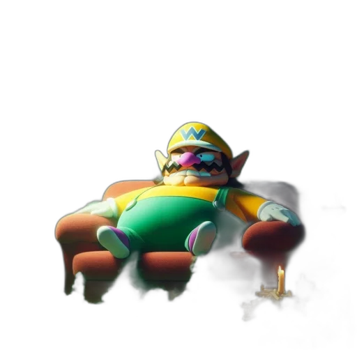 furniture, creature, robot, hat, concept art, 3d render, pixel art, vaporwave transparent PNG cut-out