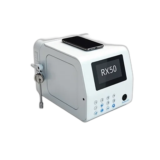 robot, modern, digital, medical, device, touchscreen, display, sleek transparent PNG cut-out